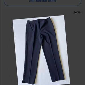 Lafayette 148 Sz 2 Cropped Bleecker Pants Women Black Stretch Cotton Blend
